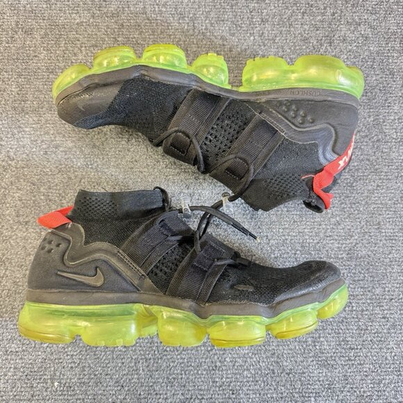 Nike Air‎ Vapormax Shoes Men US 8.5 Flyknit Black Volt Green Rare AH6834-007 - Picture 1 of 7